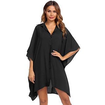 Ekouaer Womens Swim Coverup Bathing Suit Cover Ups Three Quarter Sleeves Summer Swimwear Beachwear
