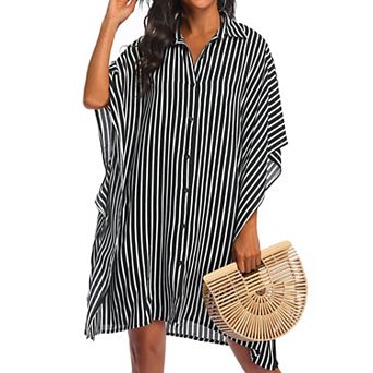 Ekouaer Womens Swim Coverup Bathing Suit Cover Ups Three Quarter Sleeves Summer Swimwear Beachwear