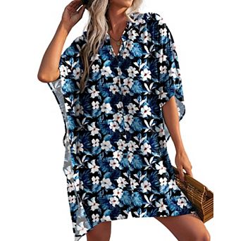 Ekouaer Womens Swim Coverup Bathing Suit Cover Ups Three Quarter Sleeves Summer Swimwear Beachwear