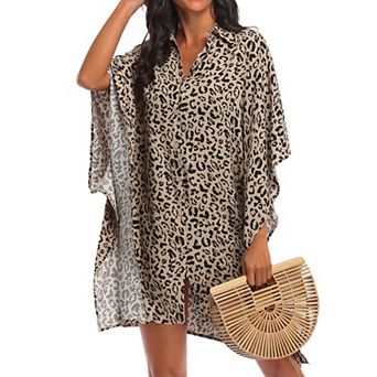Ekouaer Womens Swim Coverup Bathing Suit Cover Ups Three Quarter Sleeves Summer Swimwear Beachwear