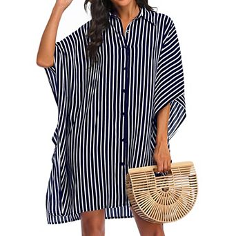 Ekouaer Womens Swim Coverup Bathing Suit Cover Ups Three Quarter Sleeves Summer Swimwear Beachwear