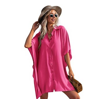Ekouaer Womens Swim Coverup Bathing Suit Cover Ups Three Quarter Sleeves Summer Swimwear Beachwear
