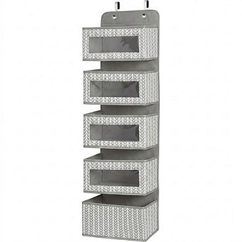 Over Door Hanging Organizer with 5 Large Clear Window Pockets