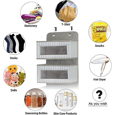 Over Door Hanging Organizer with 5 Large Clear Window Pockets