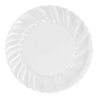 6" Clear Flair Plastic Pastry Plates - 180 pc