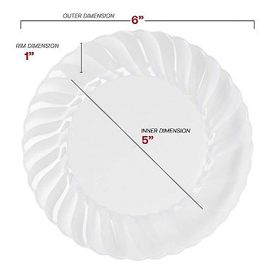 6" Clear Flair Plastic Pastry Plates - 180 pcs