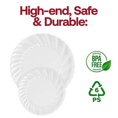 6" Clear Flair Plastic Pastry Plates - 180 pcs