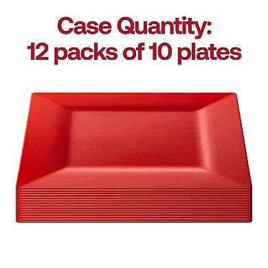 6.5" Square Disposable Plastic Salad Plates - 120 pcs