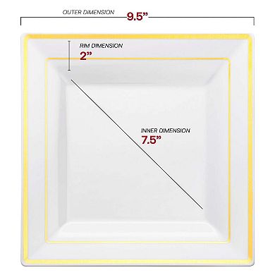 9.5" Disposable Plastic Dinner Plates - 120 pcs