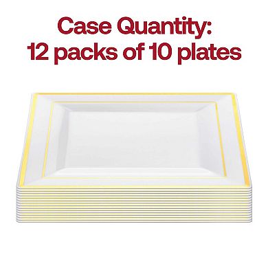 9.5" Disposable Plastic Dinner Plates - 120 pcs