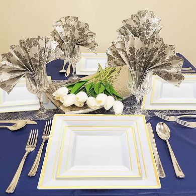 9.5" Disposable Plastic Dinner Plates - 120 pcs