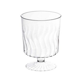 8 oz. Clear Plastic Pedestal Wine Glasses - 240 pc