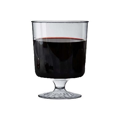 8 oz. Clear Plastic Pedestal Wine Glasses - 240 pcs