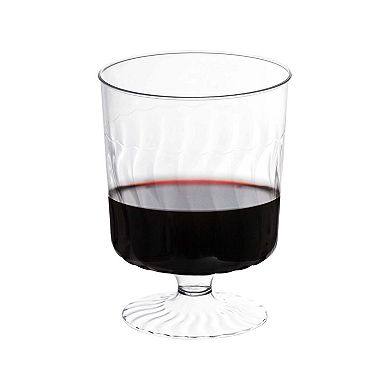 8 oz. Clear Plastic Pedestal Wine Glasses - 240 pcs
