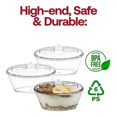 4oz Oval Plastic Mini Cup w/ Lid and Spoon - 288 pcs