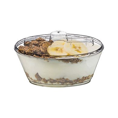 4oz Oval Plastic Mini Cup w/ Lid and Spoon - 288 pcs