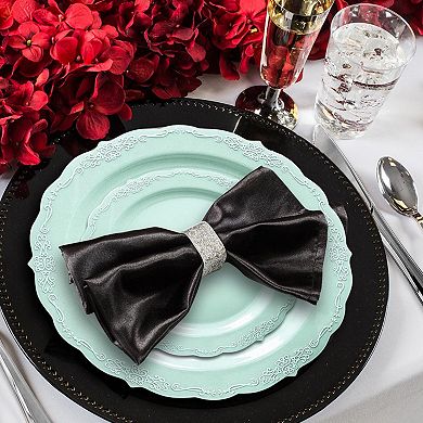 10" Vintage Rim Round Disposable Plastic Dinner Plates - 120 pcs