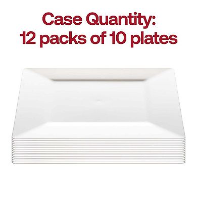 6.5" Square Disposable Plastic Salad Plates - 120 pcs