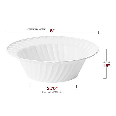 5 oz. White Flair Plastic Dessert Bowls - 180 pcs