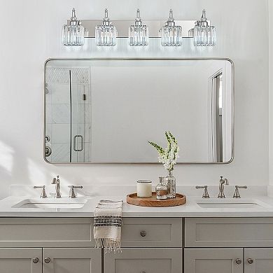 ZLAIQB 5-Light Gold Modern Crystal Bathroom Wall Sconce