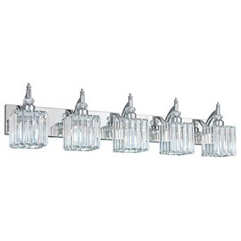 5 Light Crystal Modern Bathroom Vanity Wall Lamp Fixture