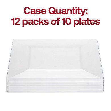 10.75" Square Plastic Dinner Plates - 120 pcs