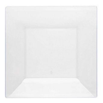 10.75" Square Plastic Dinner Plates - 120 pc