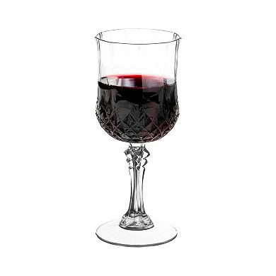 8 oz. Crystal Cut Plastic Wine Glasses - 48 pcs