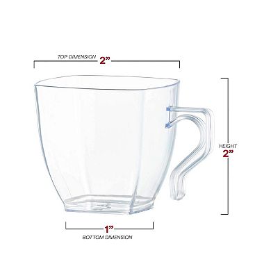 2 oz. Square Plastic Mini Coffee Tea Cups - 240 pcs