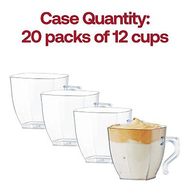 2 oz. Square Plastic Mini Coffee Tea Cups - 240 pcs