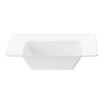 12 oz. White Square Plastic Soup Bowls - 120 pc