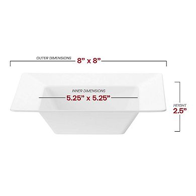 12 oz. White Square Plastic Soup Bowls - 120 pcs