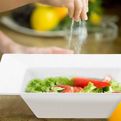 12 oz. White Square Plastic Soup Bowls - 120 pcs