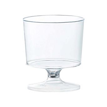 2 oz. Clear Round Plastic Mini Wine Glasses - 480 pc