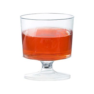 2 oz. Clear Round Plastic Mini Wine Glasses - 480 pcs