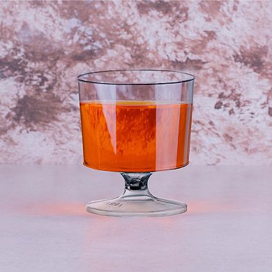 2 oz. Clear Round Plastic Mini Wine Glasses - 480 pcs