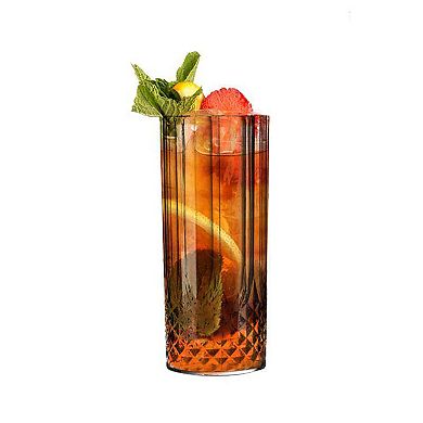14 oz. Clear Crystal Cut High Ball Plastic Glasses - 48 pcs