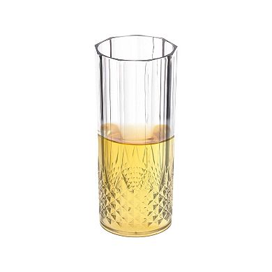 14 oz. Clear Crystal Cut High Ball Plastic Glasses - 48 pcs