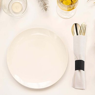 Plastic Cutlery in White Napkin Rolls Set - 100 Guests