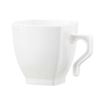 8 oz. White Square Plastic Coffee Mugs - 192 pc