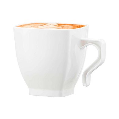 8 oz. White Square Plastic Coffee Mugs - 192 pcs