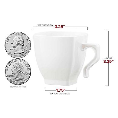 8 oz. White Square Plastic Coffee Mugs - 192 pcs