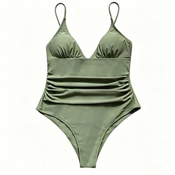 Women's One Piece Swimsuit Tummy Control V Neck Bathing Suits