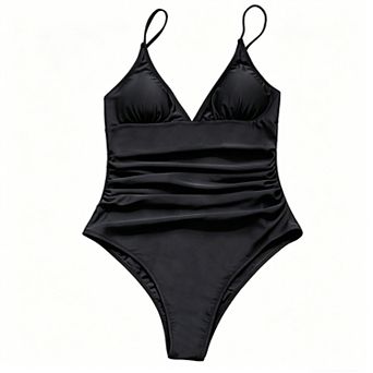 Women's One Piece Swimsuit Tummy Control V Neck Bathing Suits