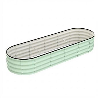 GOCAPTAIN Heavy Duty Galvanized Steel Raised Garden Bed - Large Oval Planter Box 8x2x1ft