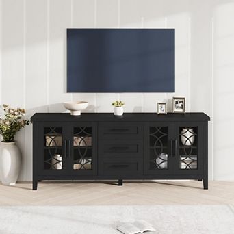 Farmhouse TV Stand, TV Console for 70 Inch TV, Living Room Media Cabinet