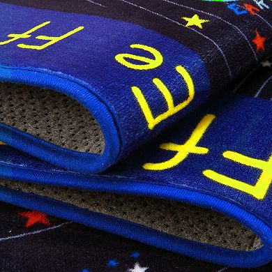 Educational Kids Rug ABC Alphabet Solar System, Ultra-Soft Non-Slip Learning Carpet for Playroom