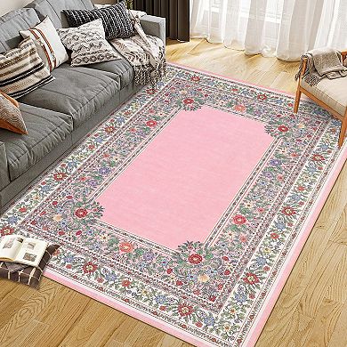 Rugs for Living Room Bedroom Area Rug Washable Solid Natural Accent Rug Non-Shedding Soft