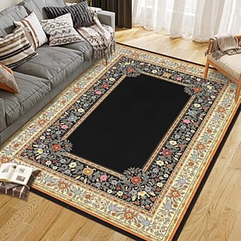 Rugs for Living Room Bedroom Area Rug Washable Solid Natural Accent Rug Non-Shedding Soft