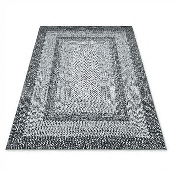 Washable Modern Braided Print Area Rug, Soft Non-Slip Low-Pile Non-Shedding Carpet, Stain-Resistant